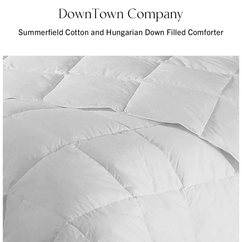 DOWNTOWN COMPANY SUMMERFIELD HUNGARIAN WHITE GOOSE DOWN COMFORTER. Twin